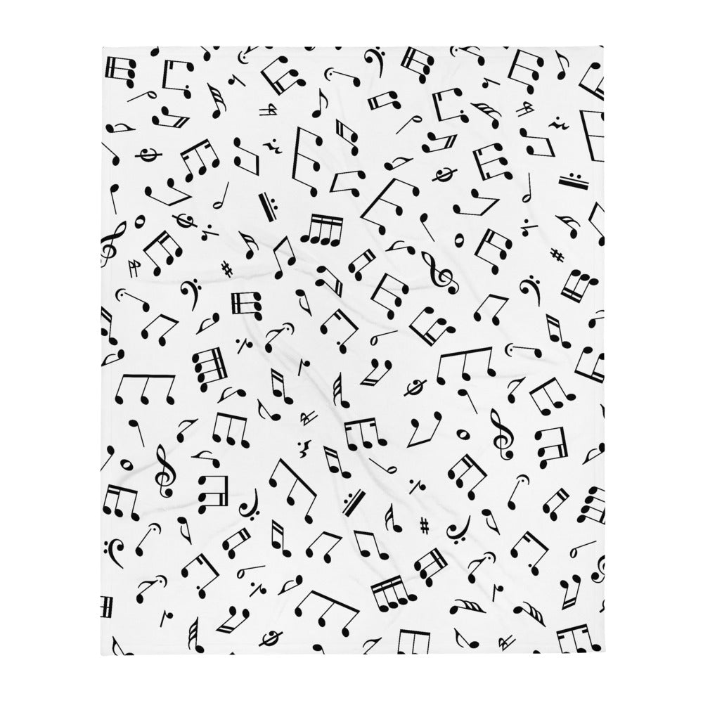 Plaid musique noir - Motif notes de musique pour guitariste dos