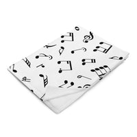 Thumbnail for Plaid musique noir - Motif notes de musique pour guitariste