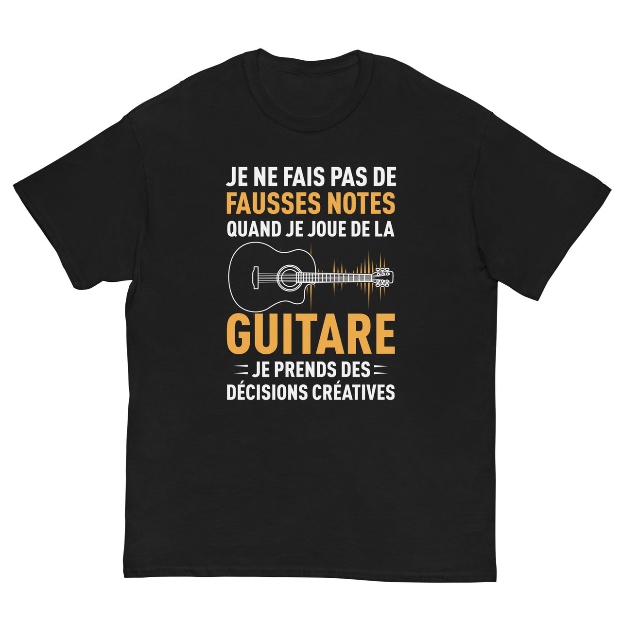 T-shirt Guitare gris sport - Je ne fais pas de fausses notes