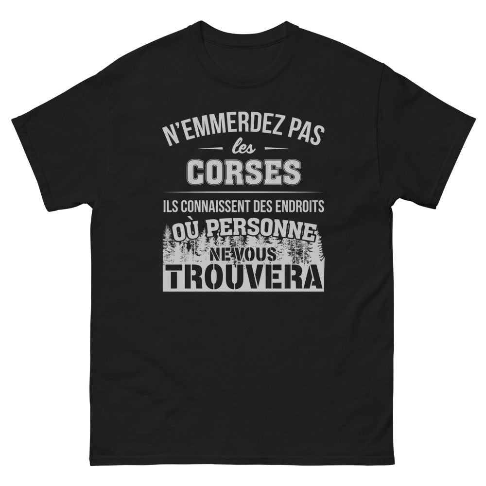 T-shirt Corse bleu marine - N'emmerdez pas les Corses face