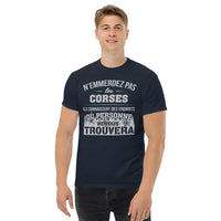 Thumbnail for T-shirt Corse bleu marine - N'emmerdez pas les Corses dos