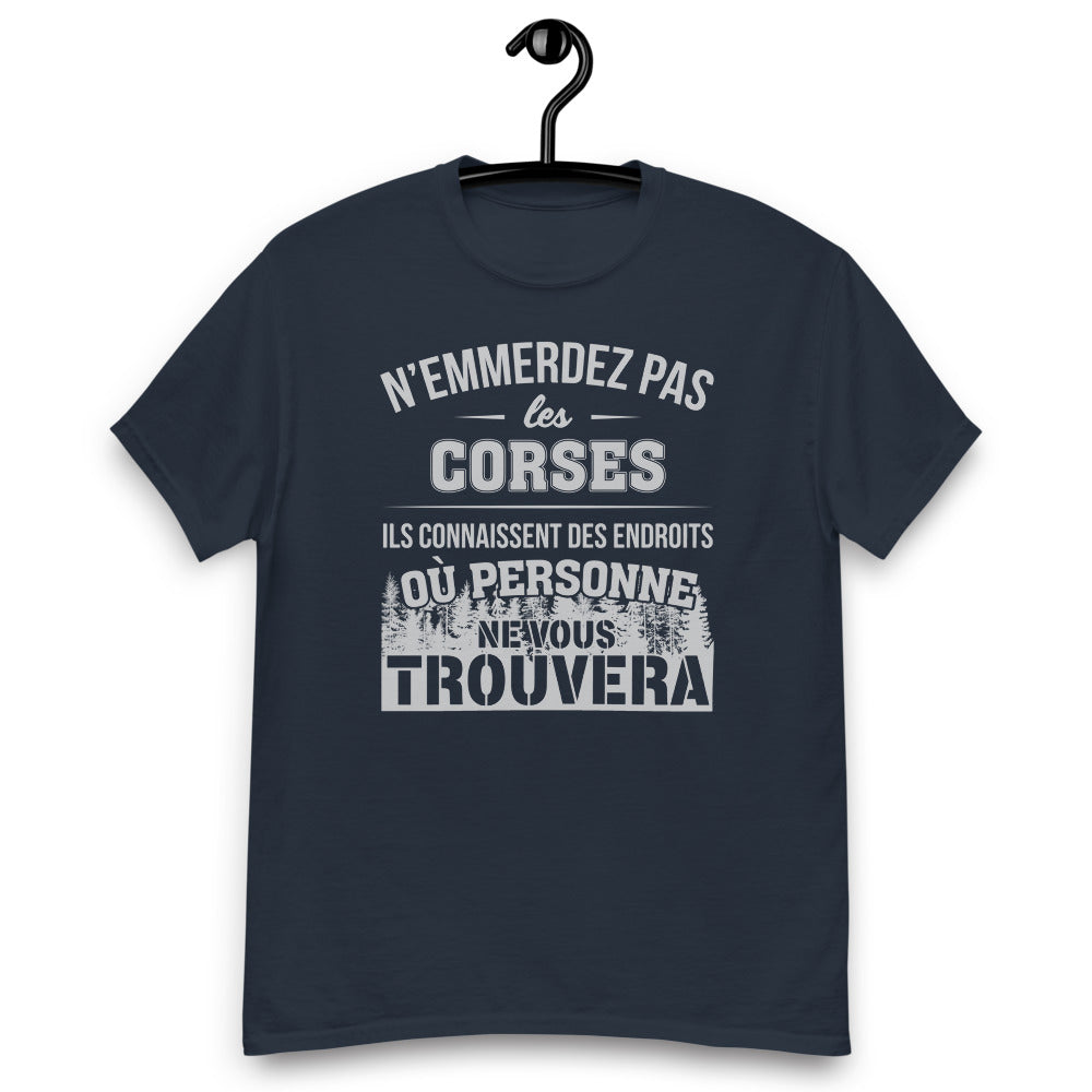 T-shirt Corse noir - N'emmerdez pas les Corses face