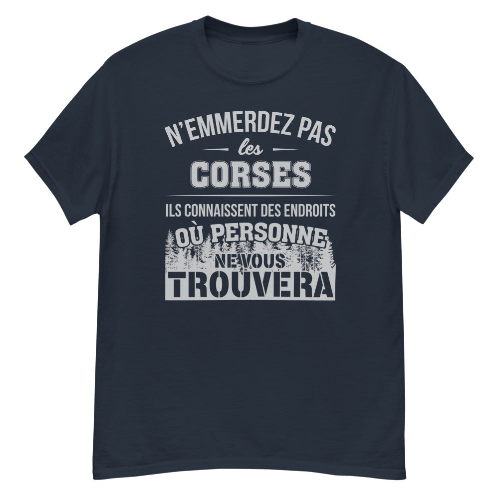 T-shirt Corse noir - N'emmerdez pas les Corses dos