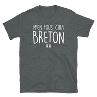 Thumbnail for T-shirt Bretagne gris foncé chiné - M'en fous chui Breton dos