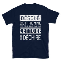 Thumbnail for T-shirt Lettone noir dos - Désolé ce mec est pris par une fille qui déchire