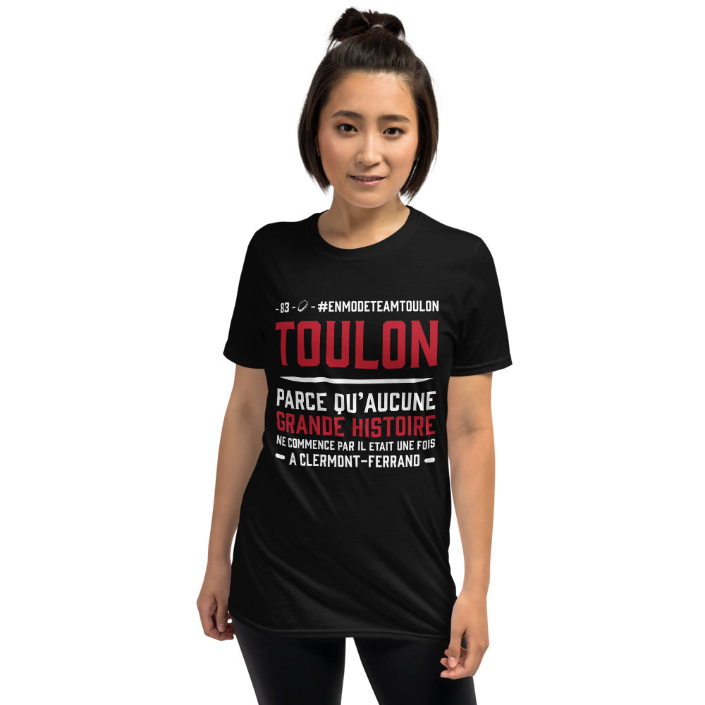 T-shirt Toulon bleu marine - Grande histoire de la ville en humour