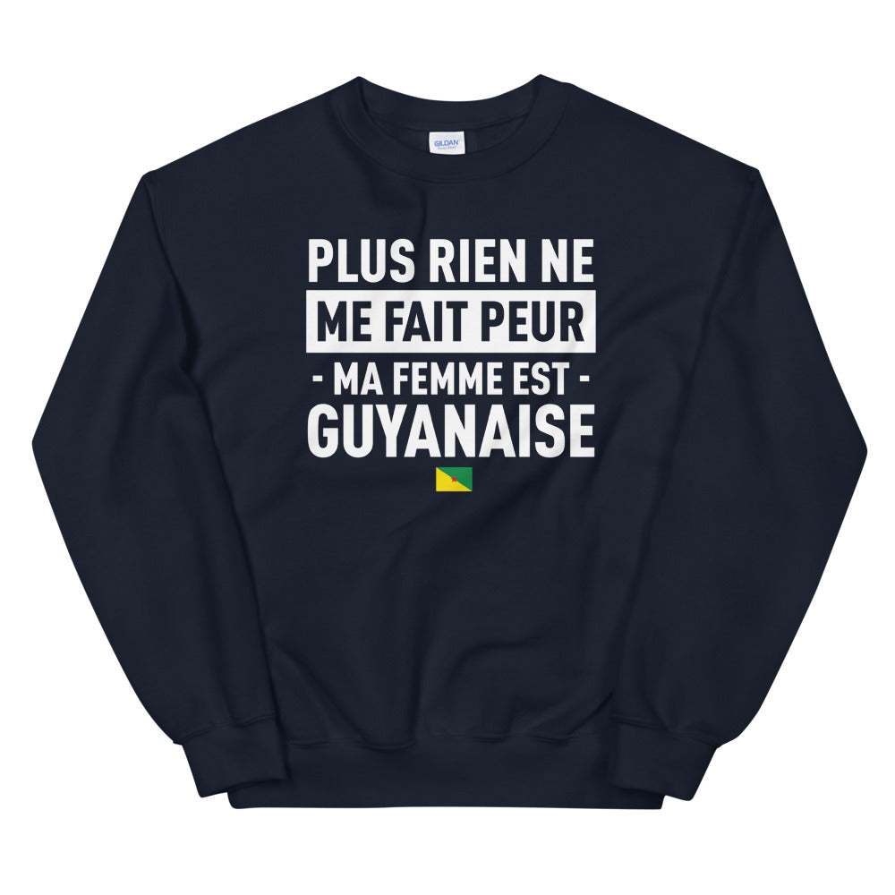 Sweatshirt Guyanaise bleu marine dos - Ma femme est Guyanaise