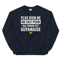 Thumbnail for Sweatshirt Guyanaise bleu marine dos - Ma femme est Guyanaise