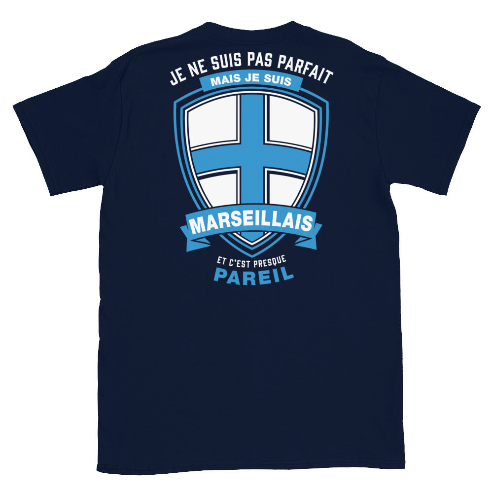 T-shirt Marseille noir dos - Je ne suis pas parfait mais.