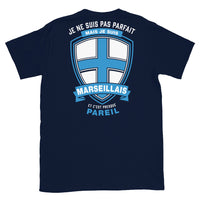 Thumbnail for T-shirt Marseille noir dos - Je ne suis pas parfait mais.