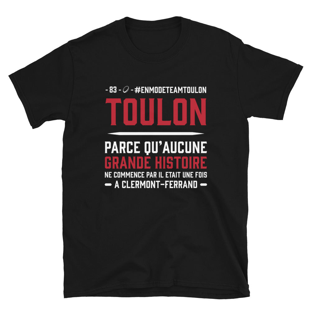 T-shirt Toulon noir - Grande histoire de la ville en humour