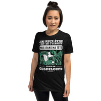Thumbnail for T-shirt Guadeloupe gris foncé chiné - En tête sous le soleil des Antilles