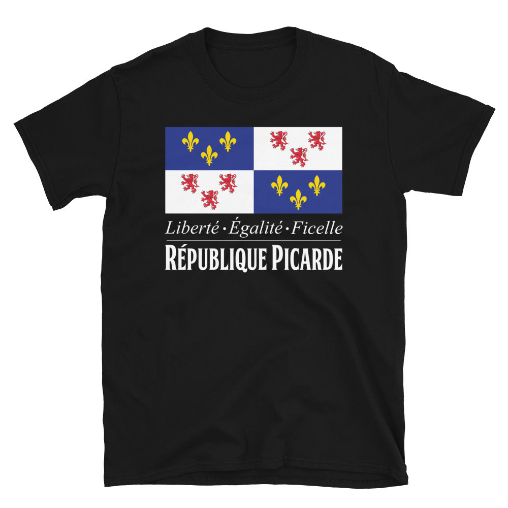 T-shirt Picardie noir - Liberté Égalité Ficelle humoristique