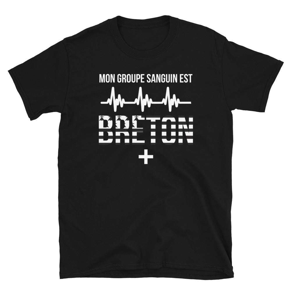 T-shirt Bretagne noir - Fierté de groupe sanguin breton