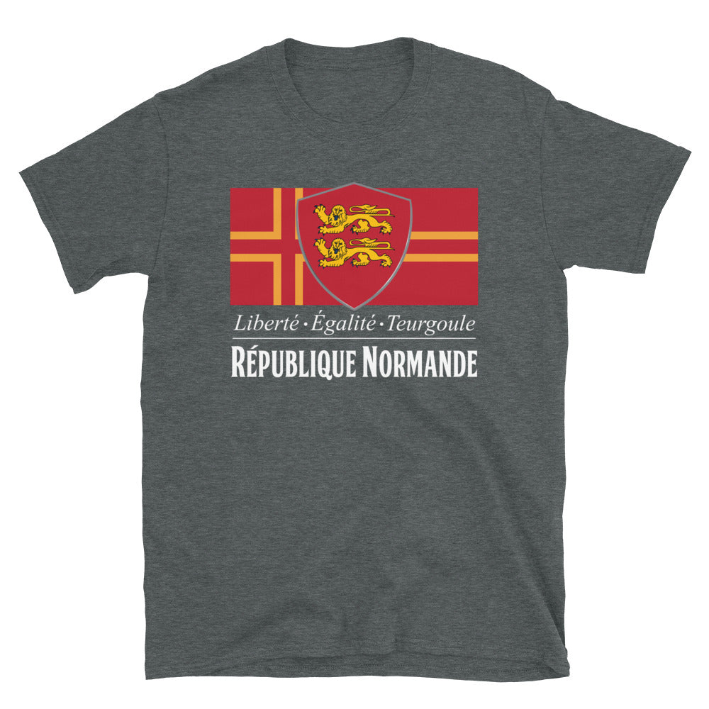 T-shirt Normandie noir - Liberté, égalité, teurgoule