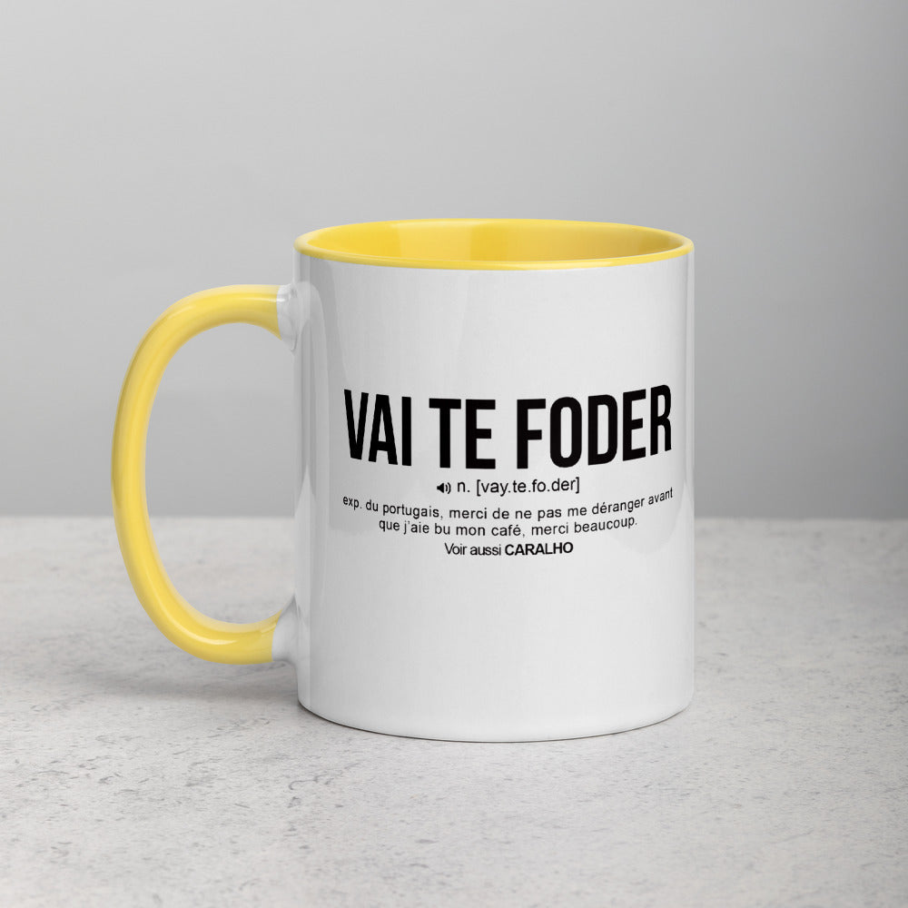 Définition drôle Vai Te Foder pour le café des Portugais le matin  - Mug Tasse Couleurs intérieures - Ici & Là - T-shirts & Souvenirs de chez toi