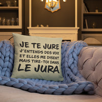 Thumbnail for Tire toi dans le Jura - Franche-Comté - Coussin décoratif et humoristique sur le Jura (marche pour le Jura Suisse) - Ici & Là - T-shirts & Souvenirs de chez toi