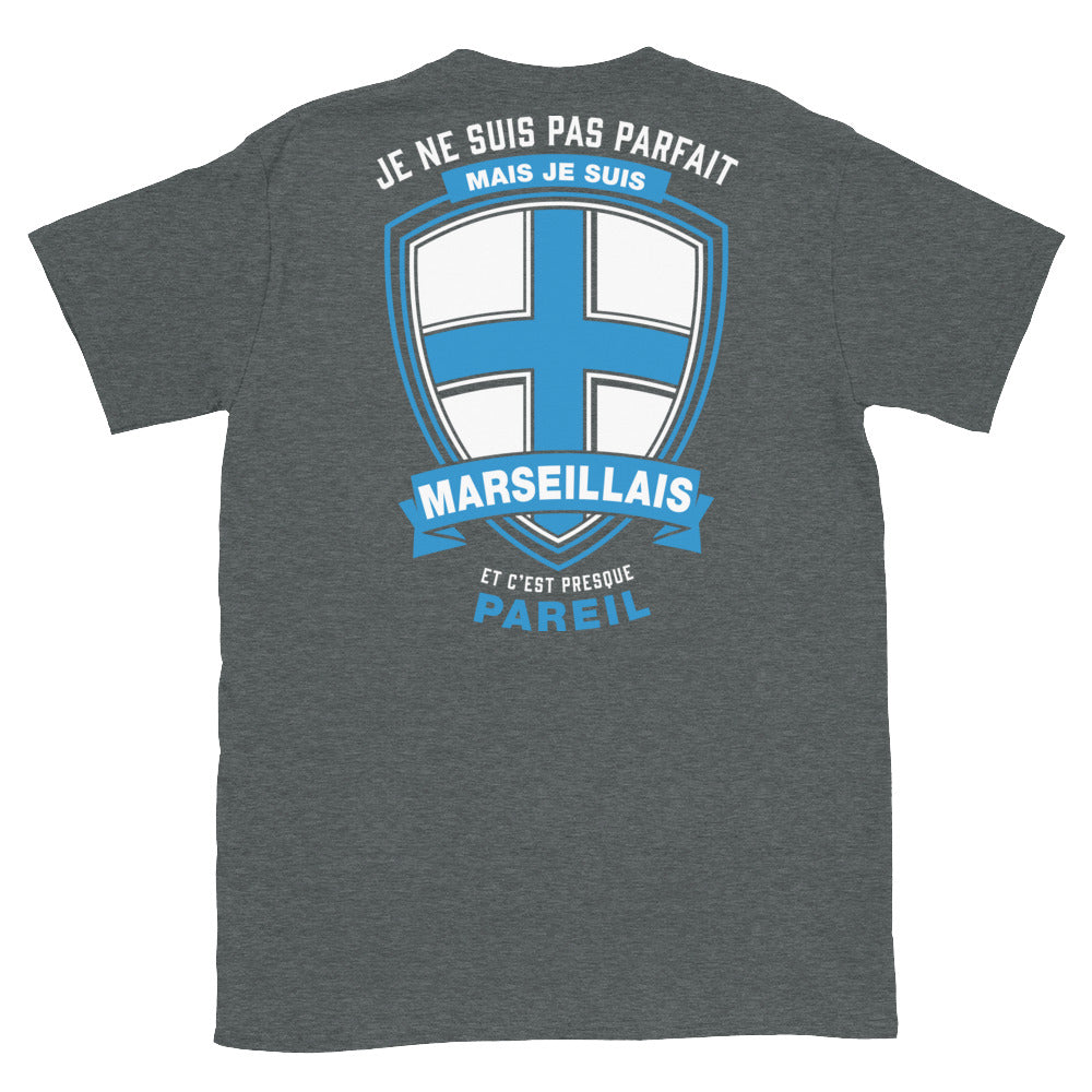 T-shirt Marseille bleu marine - Je ne suis pas parfait mais.