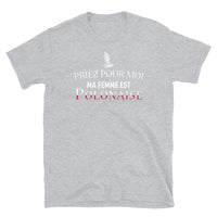 Thumbnail for T-shirt Pologne gris foncé dos - Priez pour moi ma femme est Polonaise