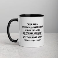 Thumbnail for Mug anniversaire père noir - Un joyeux merdique à offrir