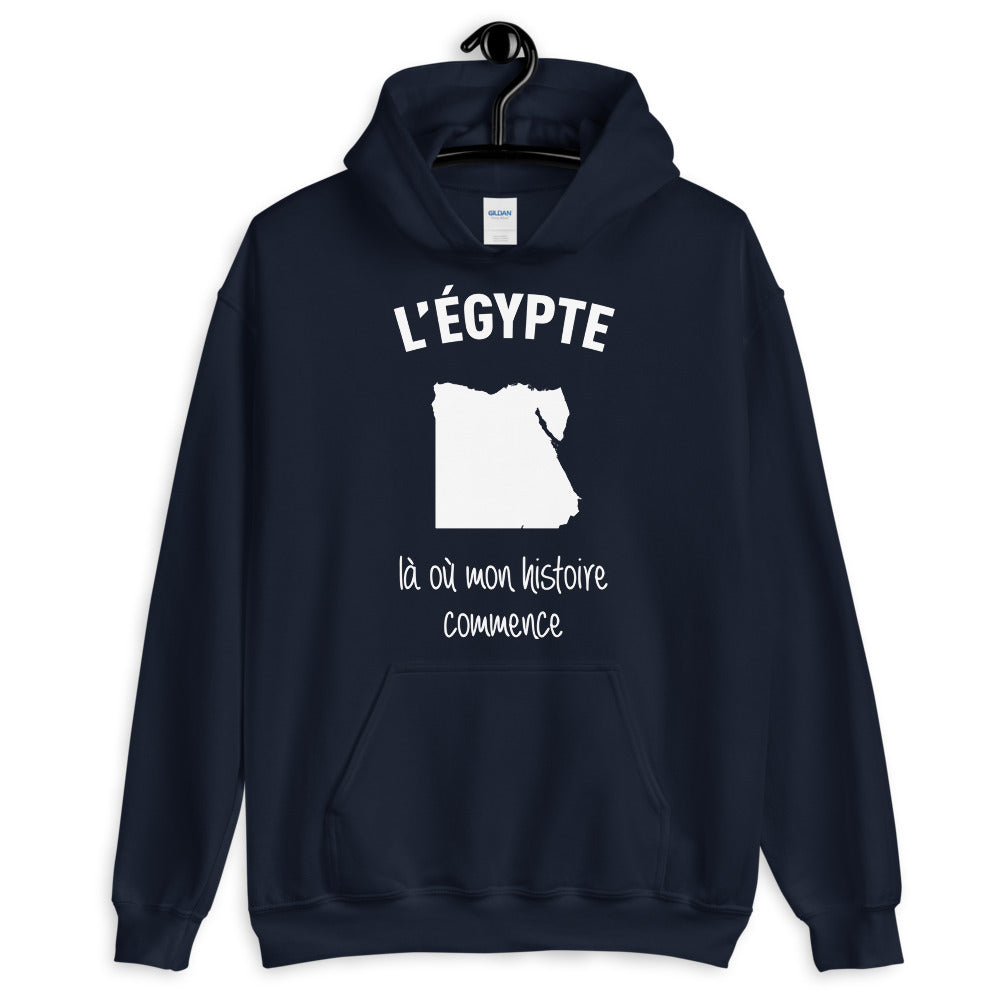 Sweatshirt Égypte bleu marine - L'histoire commence ici