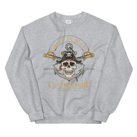 Thumbnail for Sweatshirt Béarn bleu marine dos - Design pirate audacieux