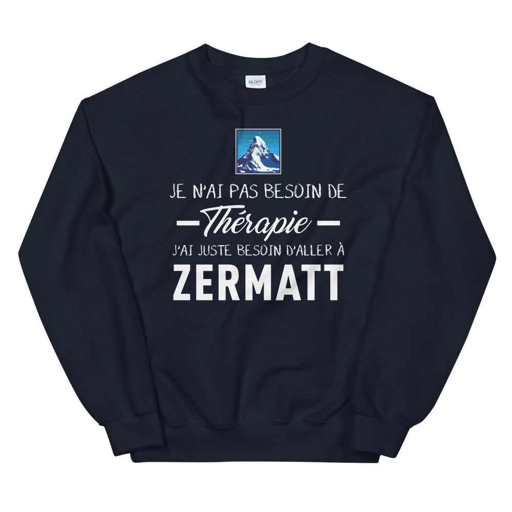 Sweatshirt Zermatt noir - Évasion vers Zermatt, Cervin en vue