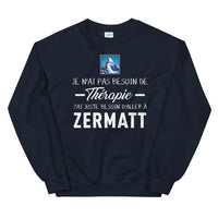 Thumbnail for Sweatshirt Zermatt noir - Évasion vers Zermatt, Cervin en vue