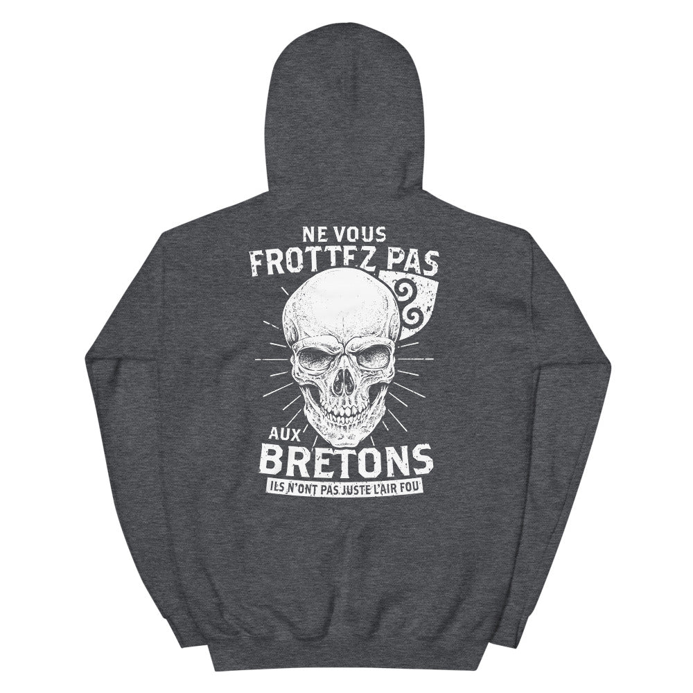 Sweatshirt Bretagne noir dos - Ne vous frottez pas aux Bretons