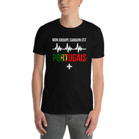 Thumbnail for T-shirt Portugal noir dos - Mon groupe sanguin : Portugais plus
