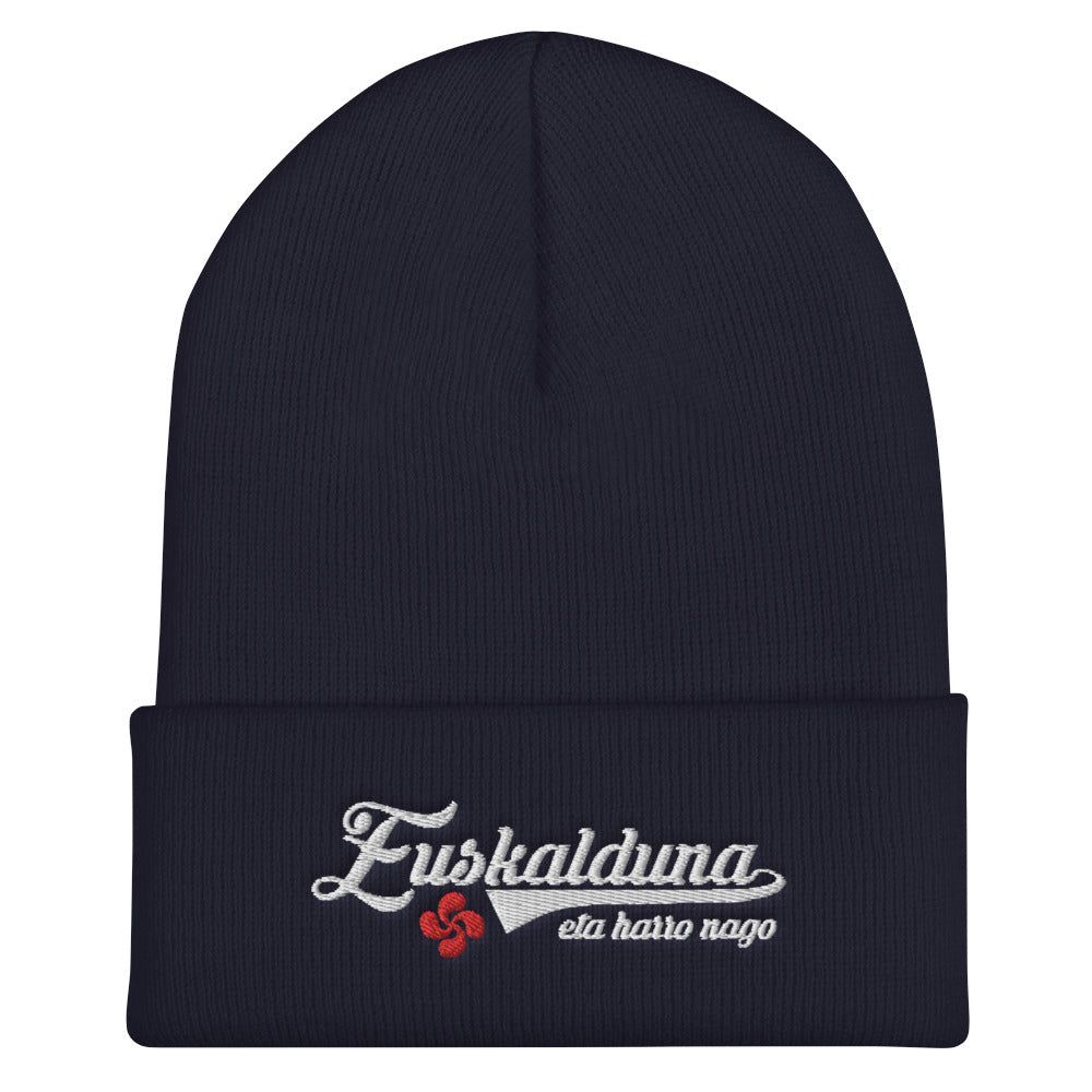 Bonnet Basque bleu marine dos - Euskalduna eta harro nago