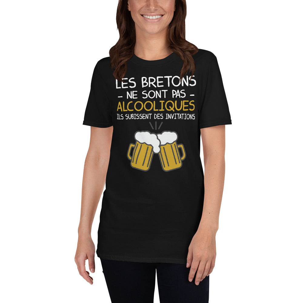 T-shirt Bretagne noir dos - Les Bretons ne sont pas alcooliques