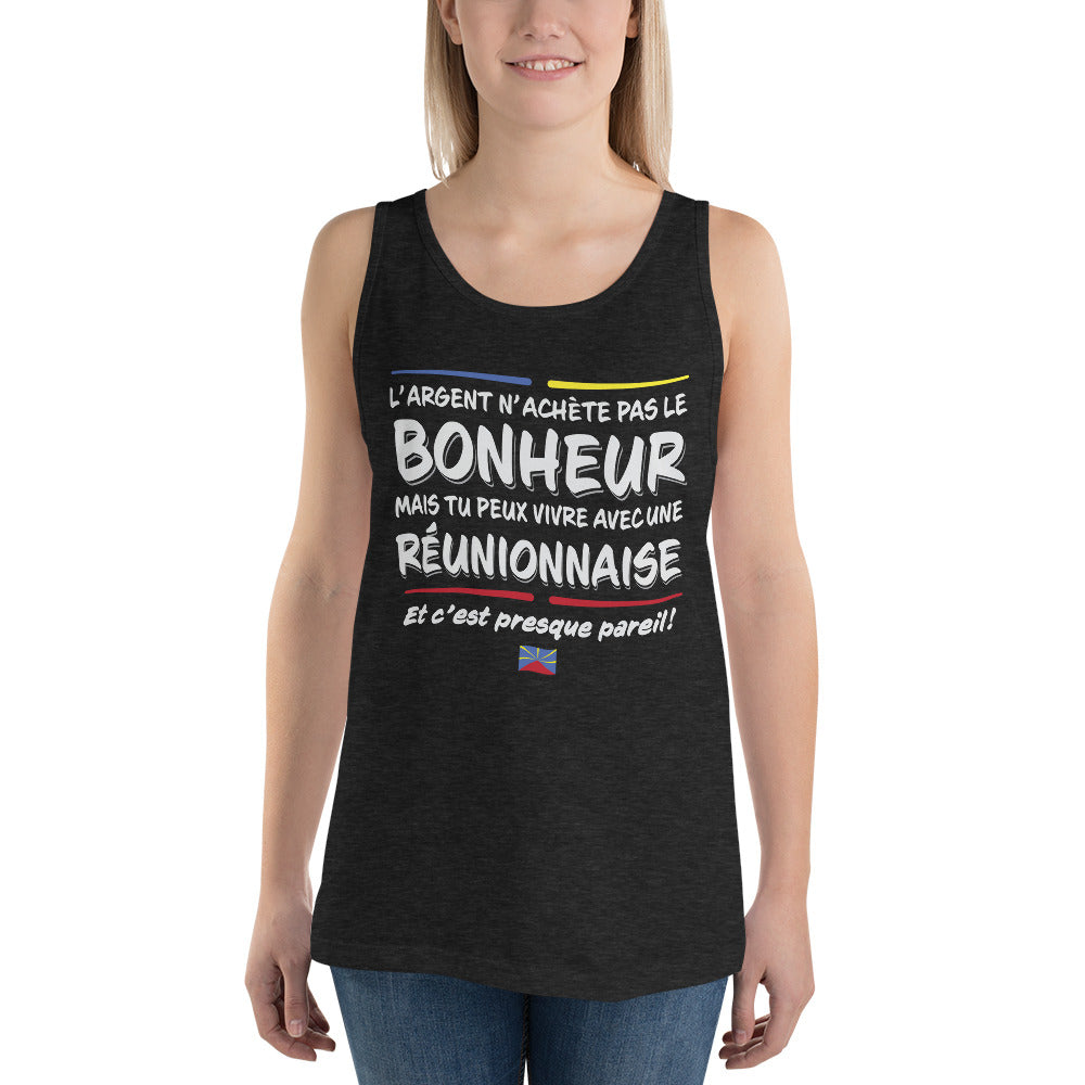 Argent, Bonheure Réunionnaise - Débardeur Premium Shirt - Ici & Là - T-shirts & Souvenirs de chez toi