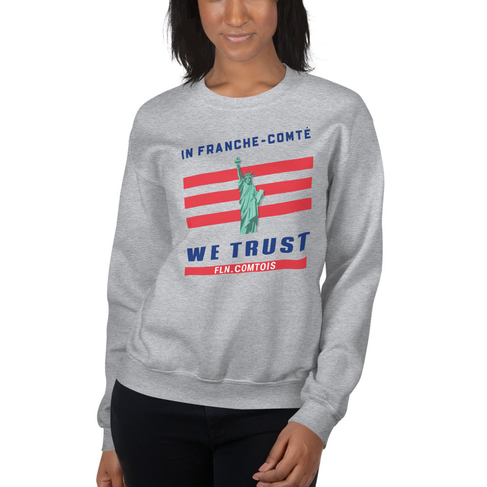 Sweatshirt Franche-Comté gris sport dos - In franche comté we trust