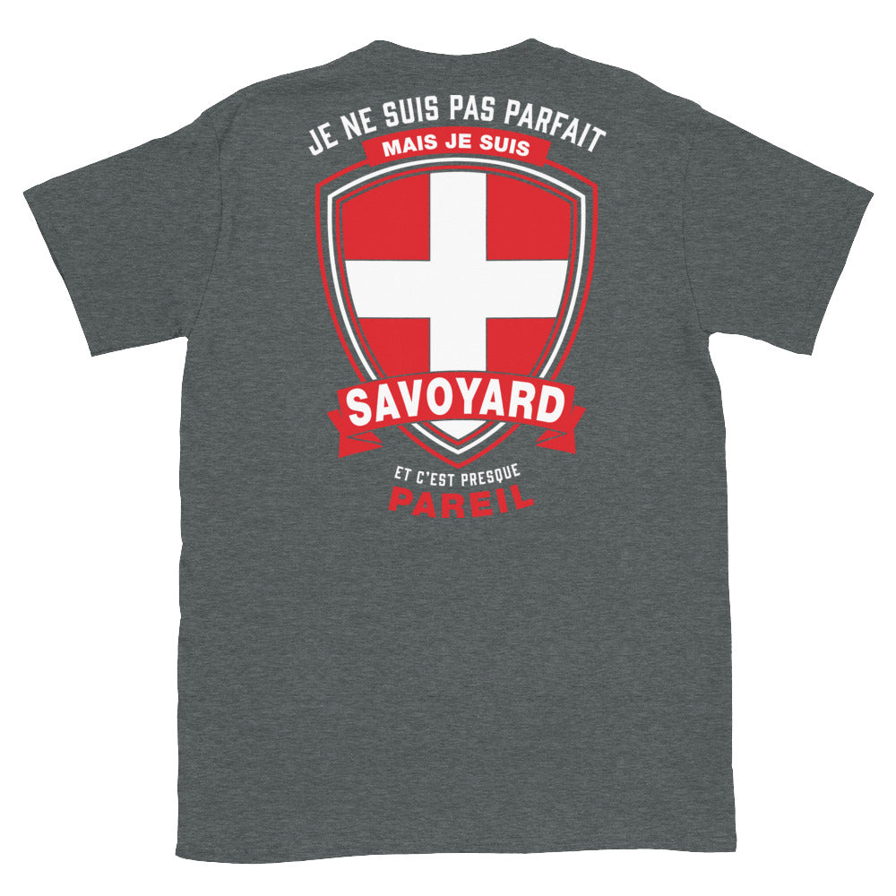 T-shirt Savoie gris foncé - Je ne suis pas parfait, je suis savoyard