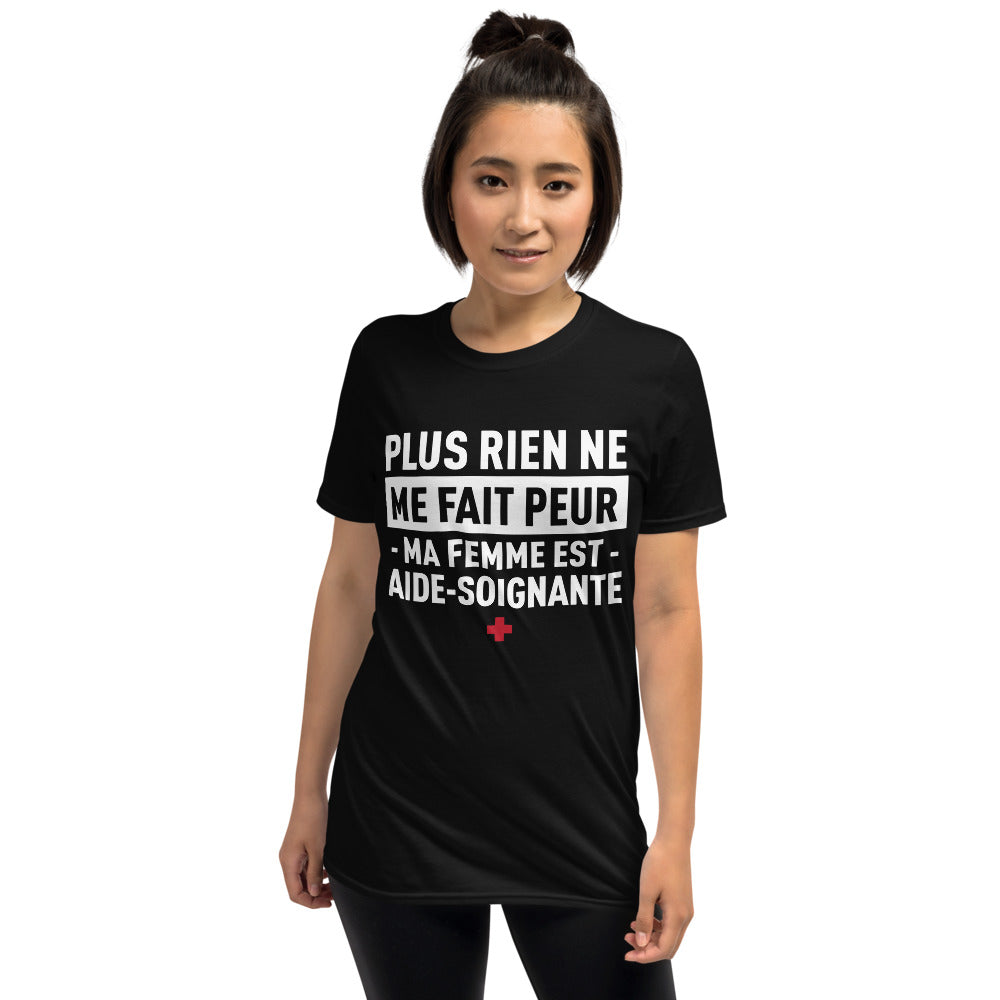 T-shirt Aide-soignante noir dos - Plus rien ne me fait peur