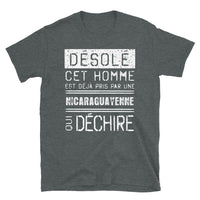 Thumbnail for T-shirt Nicaragua bleu marine - Désolé ce mec est pris par une fille qui déchire