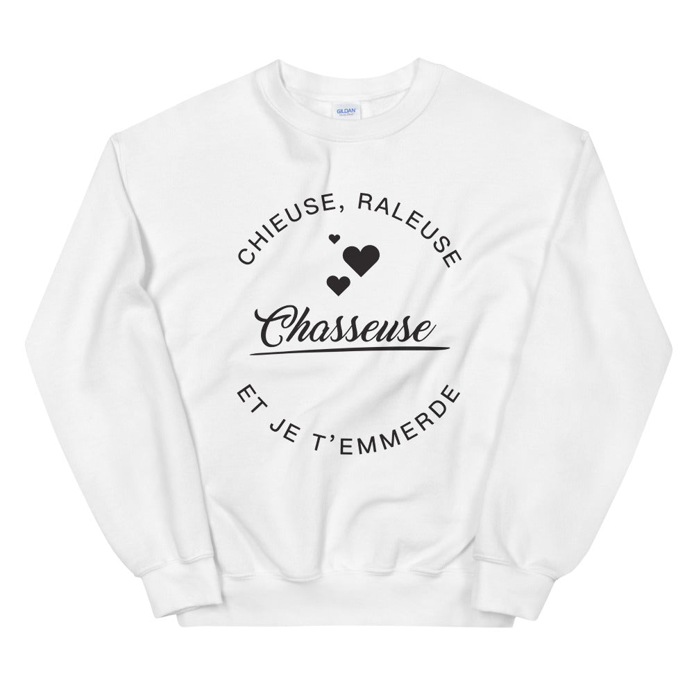 Chasseuse et je t'emm***de - Sweatshirt - Ici & Là - T-shirts & Souvenirs de chez toi