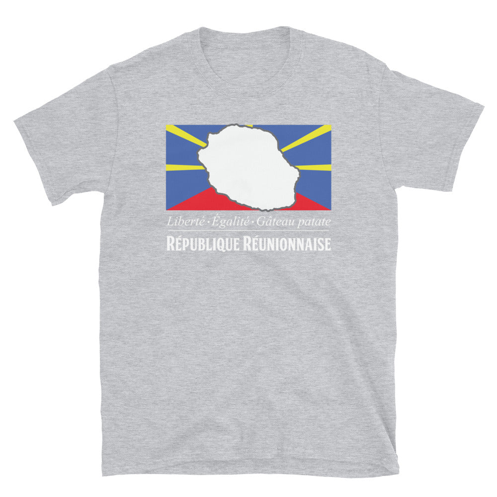 T-shirt Réunion gris sportif - Fierté locale en coton doux