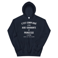 Thumbnail for Sweatshirt Aide-soignante bleu clair dos - confort et style