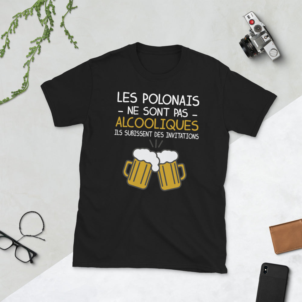 T-shirt Pologne gris foncé chiné - Les Polonais ne sont pas alcooliques