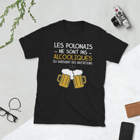 Thumbnail for T-shirt Pologne gris foncé chiné - Les Polonais ne sont pas alcooliques