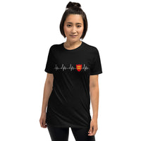Thumbnail for Normandie blason et battement de cœur - T-shirt Standard - Ici & Là - T-shirts & Souvenirs de chez toi