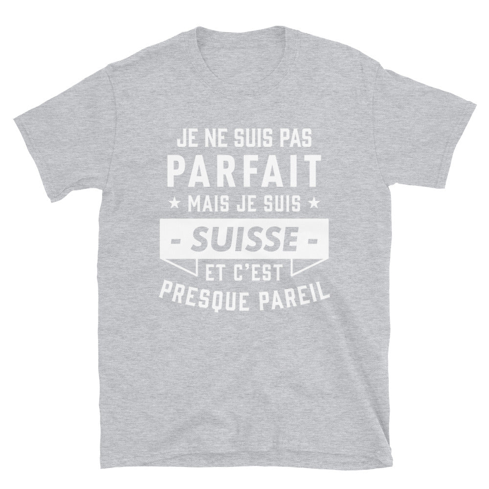 T-shirt Suisse gris sportif - Fierté et humour à porter