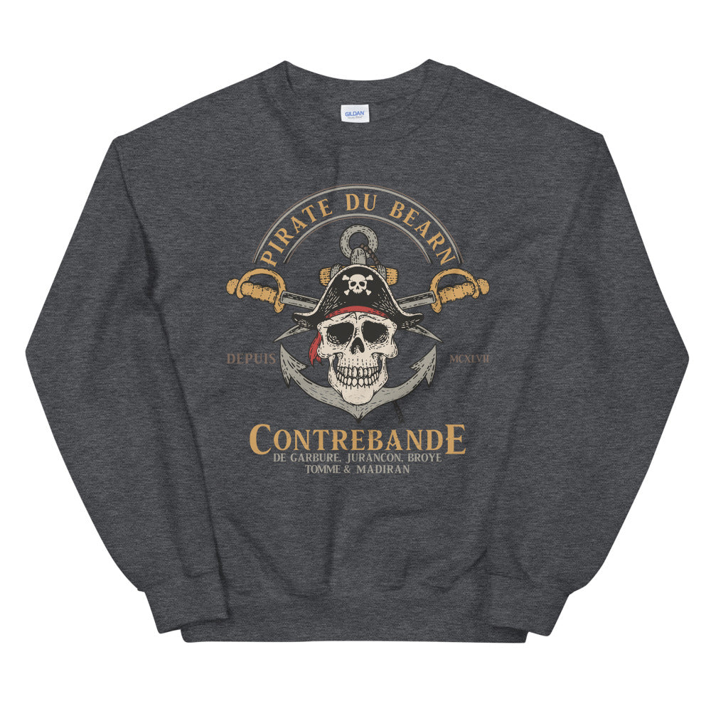 Sweatshirt Béarn noir dos - Design pirate audacieux