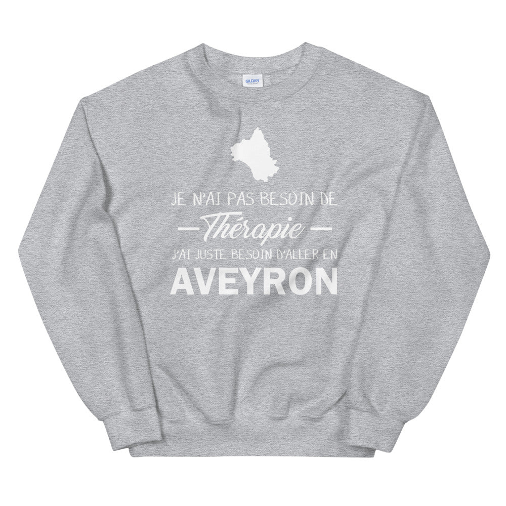 Sweatshirt Aveyron gris foncé dos - Pas besoin de thérapie