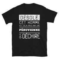 Thumbnail for T-shirt Peruvienne noir - Désolé ce mec est pris par une fille