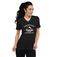 Thumbnail for T-shirt Tahiti col V - Je veux juste aller à Tahiti
