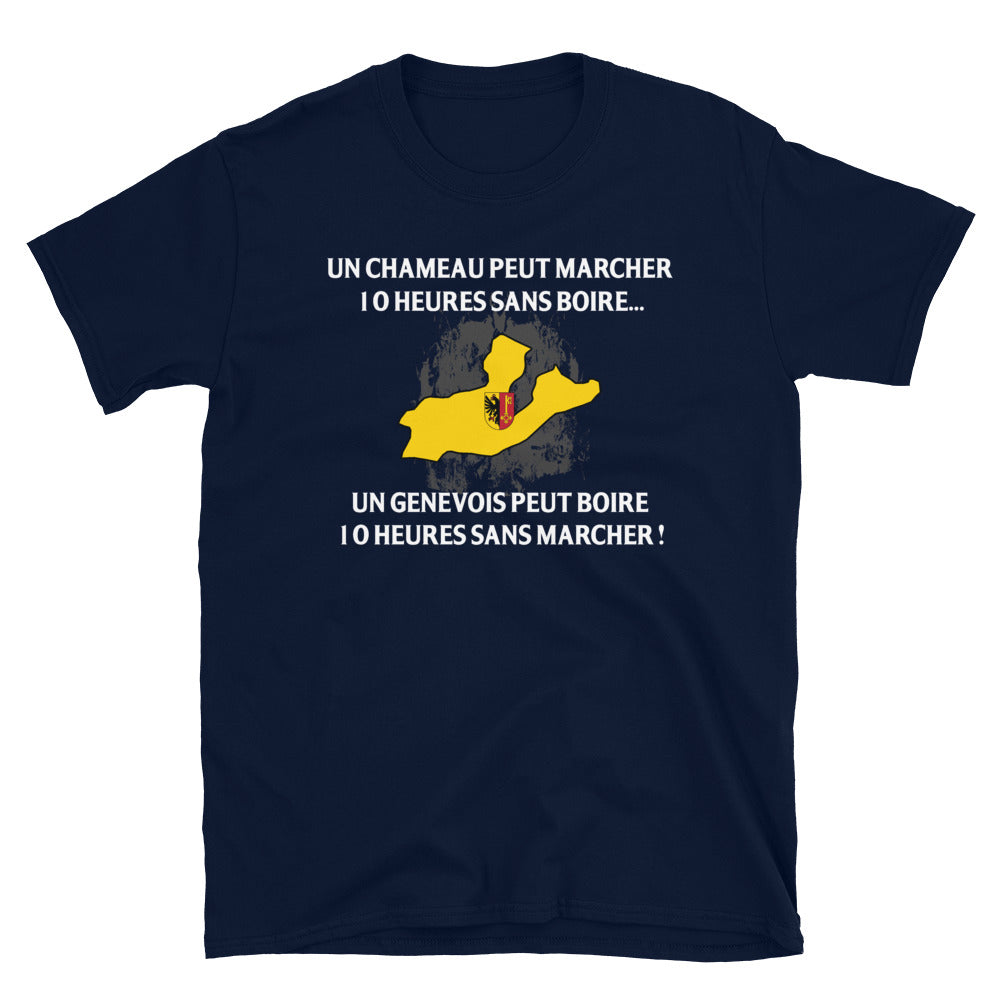 T-shirt Suisse bleu marine dos - 10 heures sans marcher
