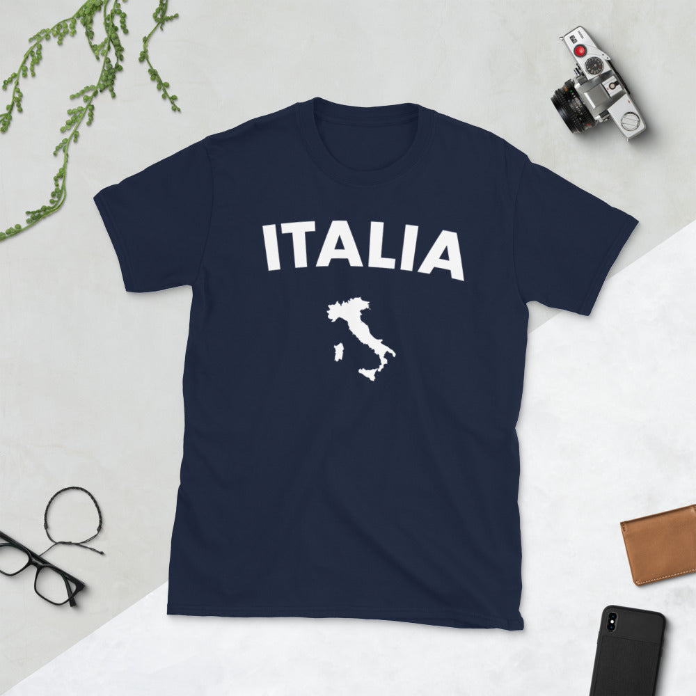 T-shirt Italie gris foncé chiné - Carte humoristique de l'Italie